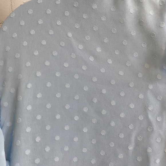 Paitluc Ruffled Flutter Cap Sleeve Lined Chiffon/Swiss Dot Blouse for Women - Picture 5 of 10